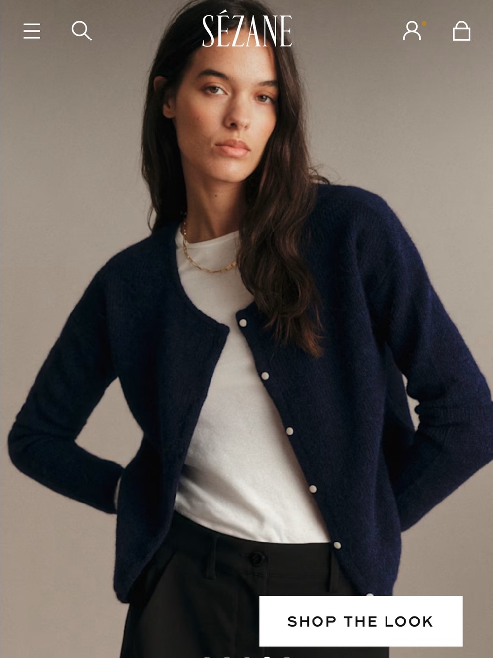 Sézane Gaspard Cardigan, Navy
